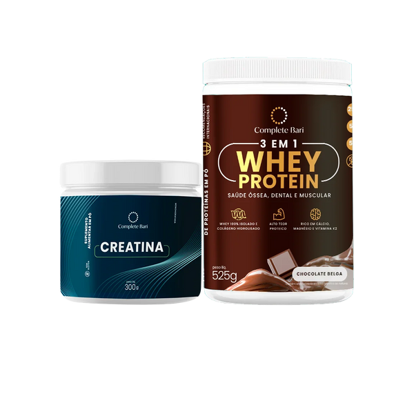 Kit Whey Protein Chocolate Belga + Creatina