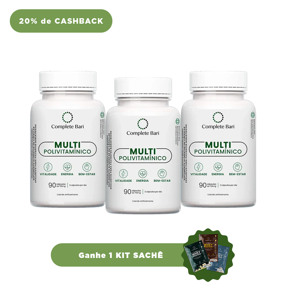 Kit 3 Multi Complete Bari - Vitamina para 3 meses - Ganhe 1 Kit Saches