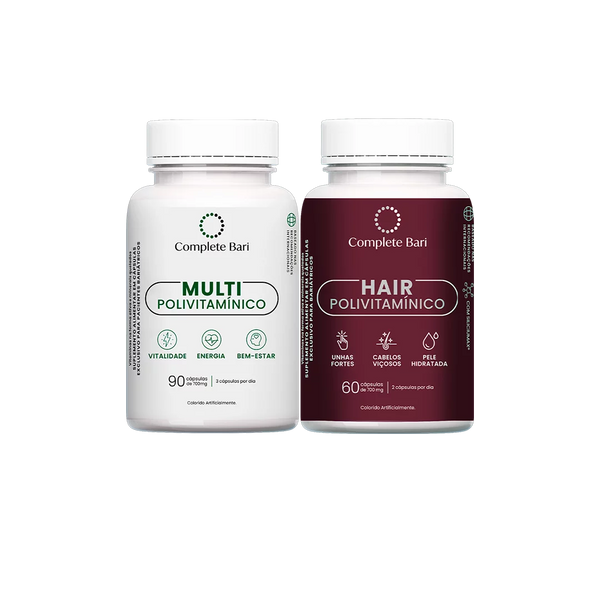 Kit Multivitamínico + Polivitamínico Cabelo e Unhas