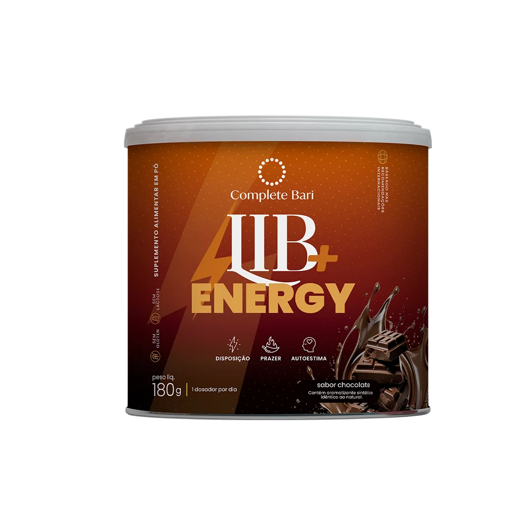 Lib + Energy Sabor Chocolate 180g Complete Bari - Tirosina Arginina CQ10.