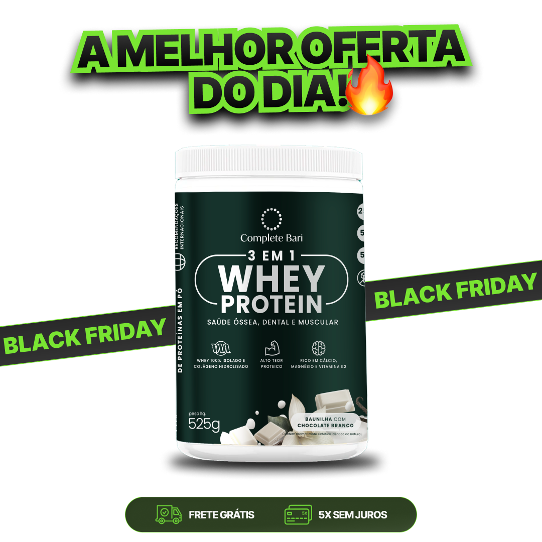Whey Isolado 3 em 1 Baunilha com Chocolate 525gr Complete Bari