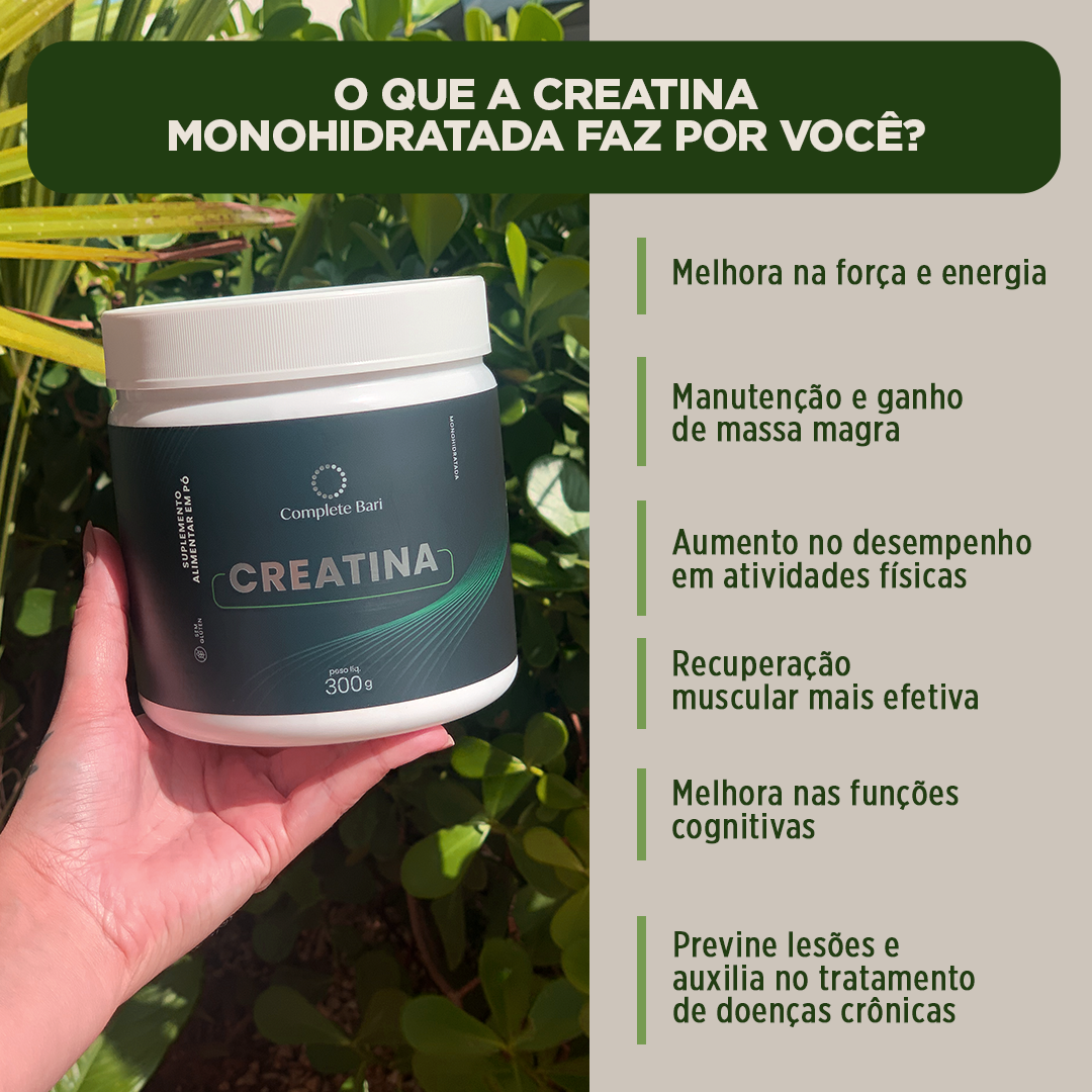 Creatina Monohidratada Pura 300gr Complete Bari