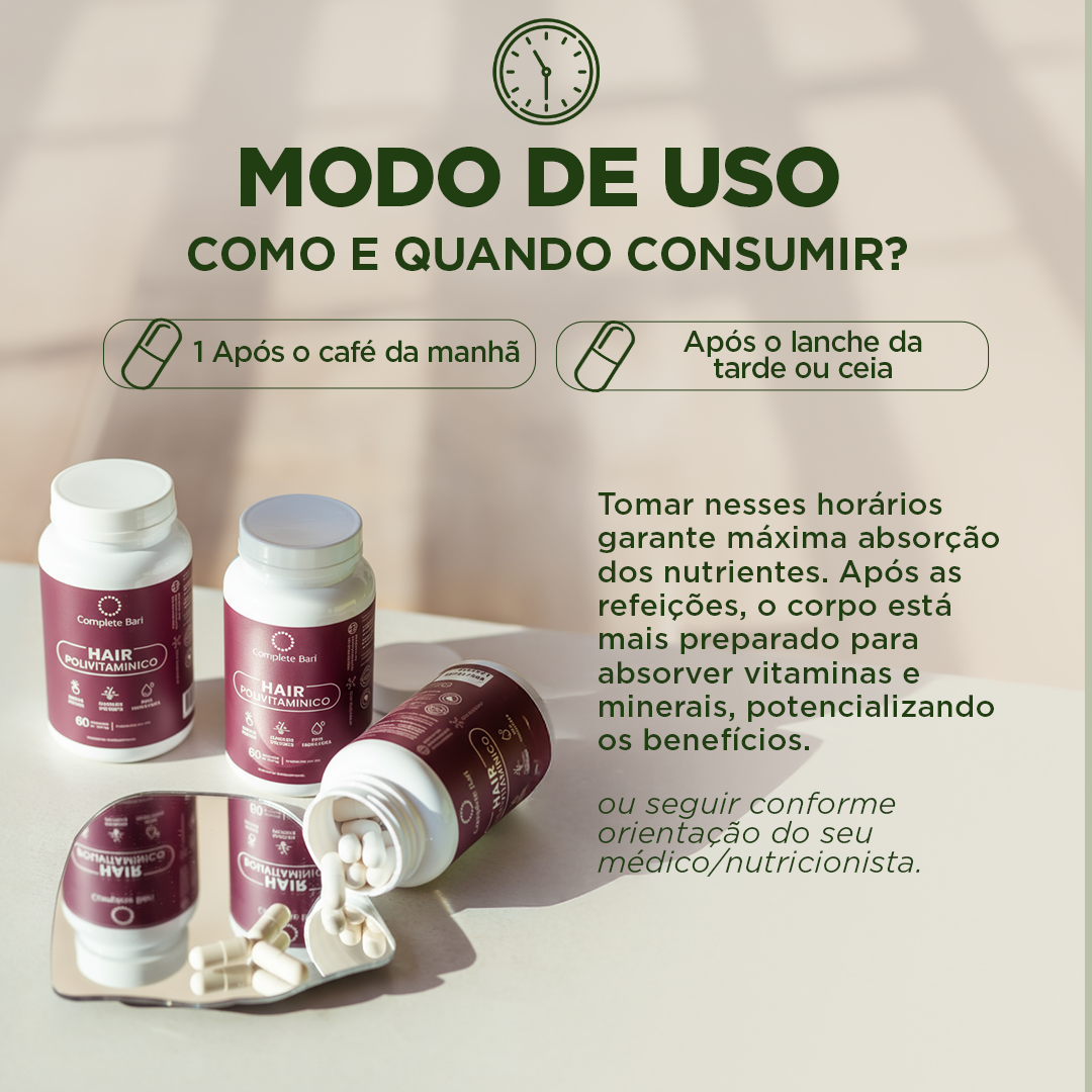 Polivitamínico Cabelos e Unhas Complete Bari Hair