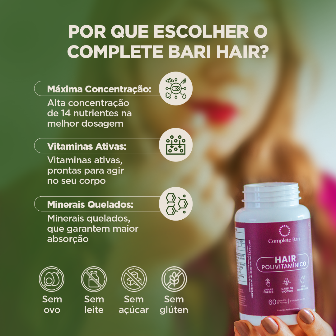 Polivitamínico Cabelos e Unhas Complete Bari Hair