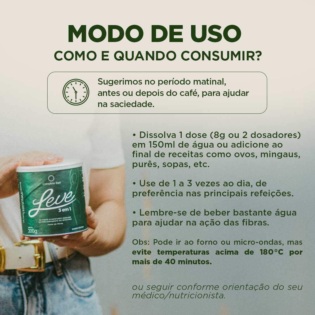 Kit 2 Complete Bari LEVE 3 em 1® Contra Reganho de Peso