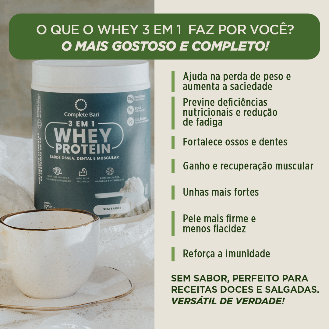 Kit 1 Multi + 1 Whey Isolado Neutro + 1 Vitamina D3 Complete Bari