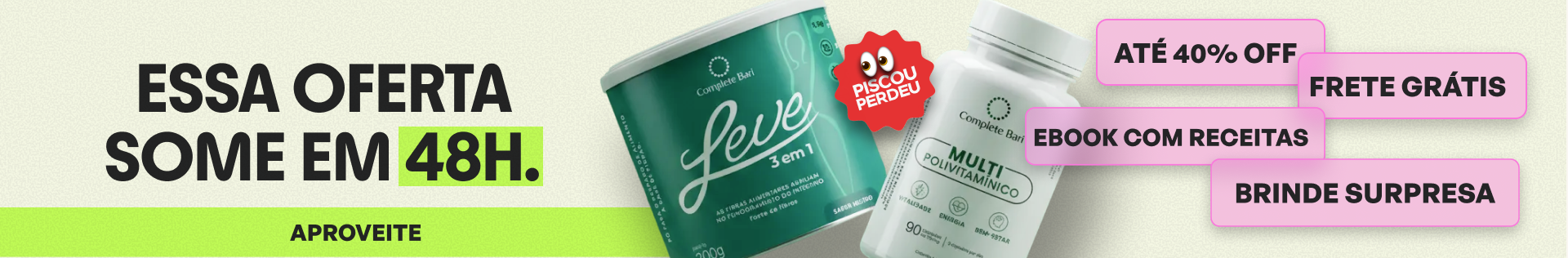 40% OFF + Frete Grátis