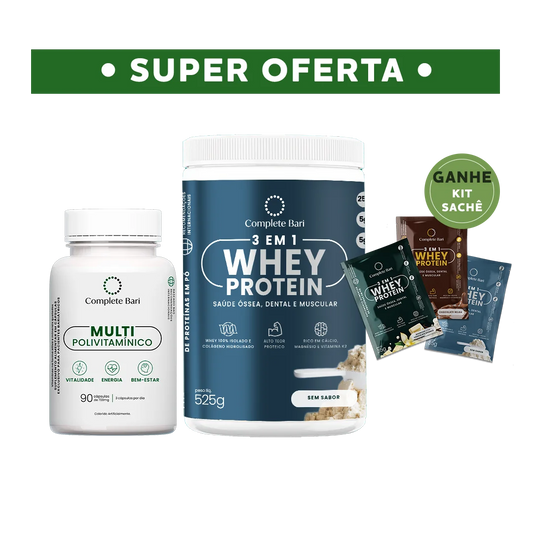 Kit 1 Multi + 1 Whey Isolado Neutro Complete Bari
