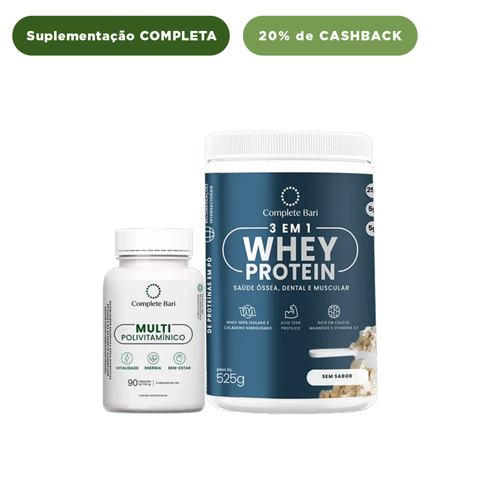 Kit 1 Multi + 1 Whey Isolado Neutro Complete Bari