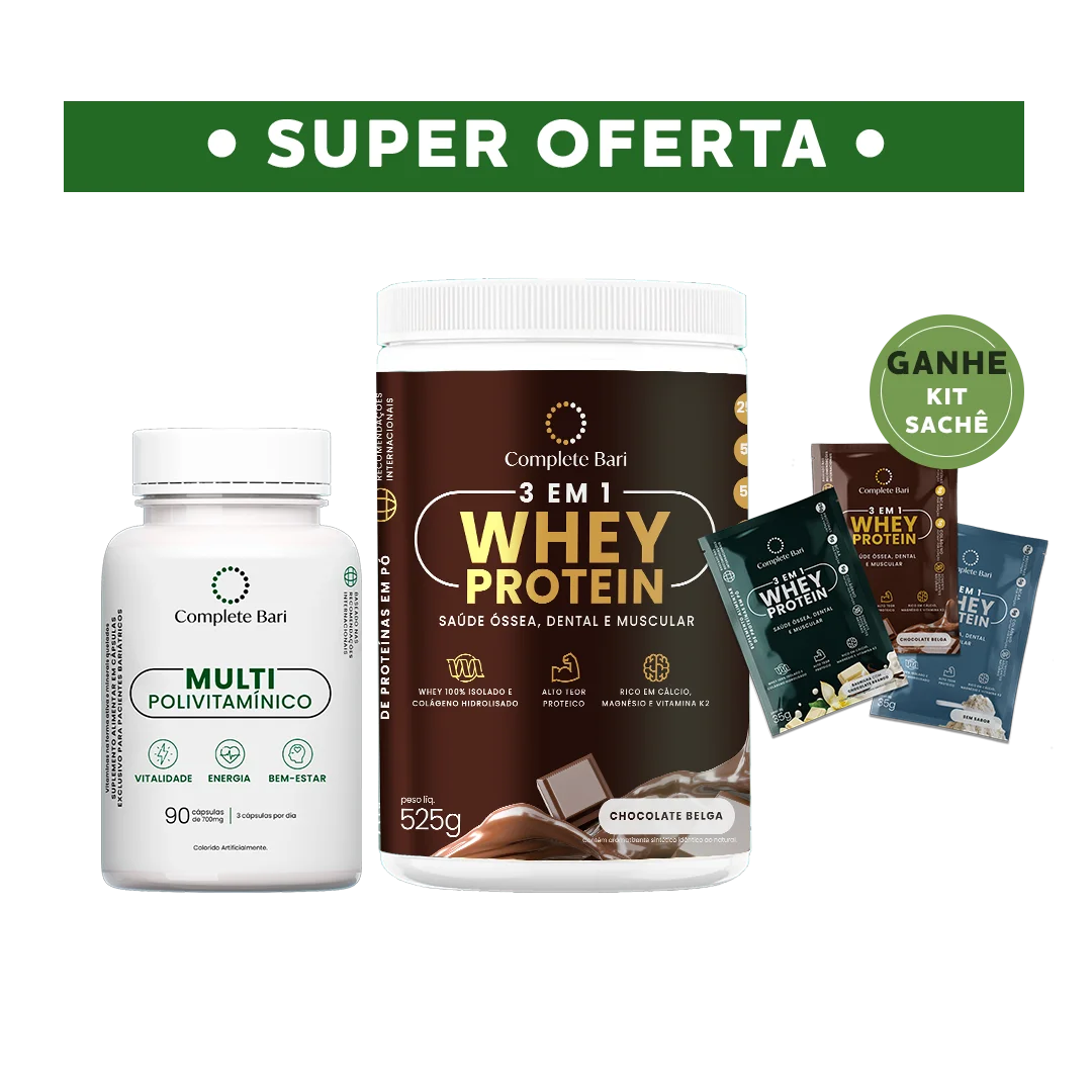 Kit 1 Multi + 1 Whey Isolado Chocolate Belga Complete Bari