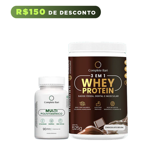 Kit Primeira Compra -  1 Multi + 1 Whey Isolado Chocolate Belga
