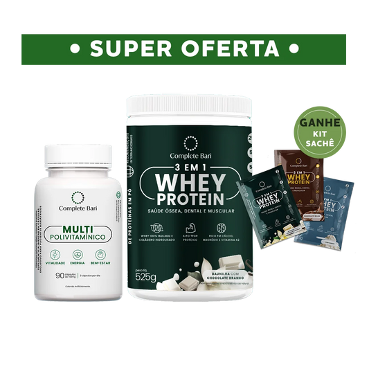 Kit 1 Multi + 1 Whey Isolado Baunilha com Chocolate Complete Bari