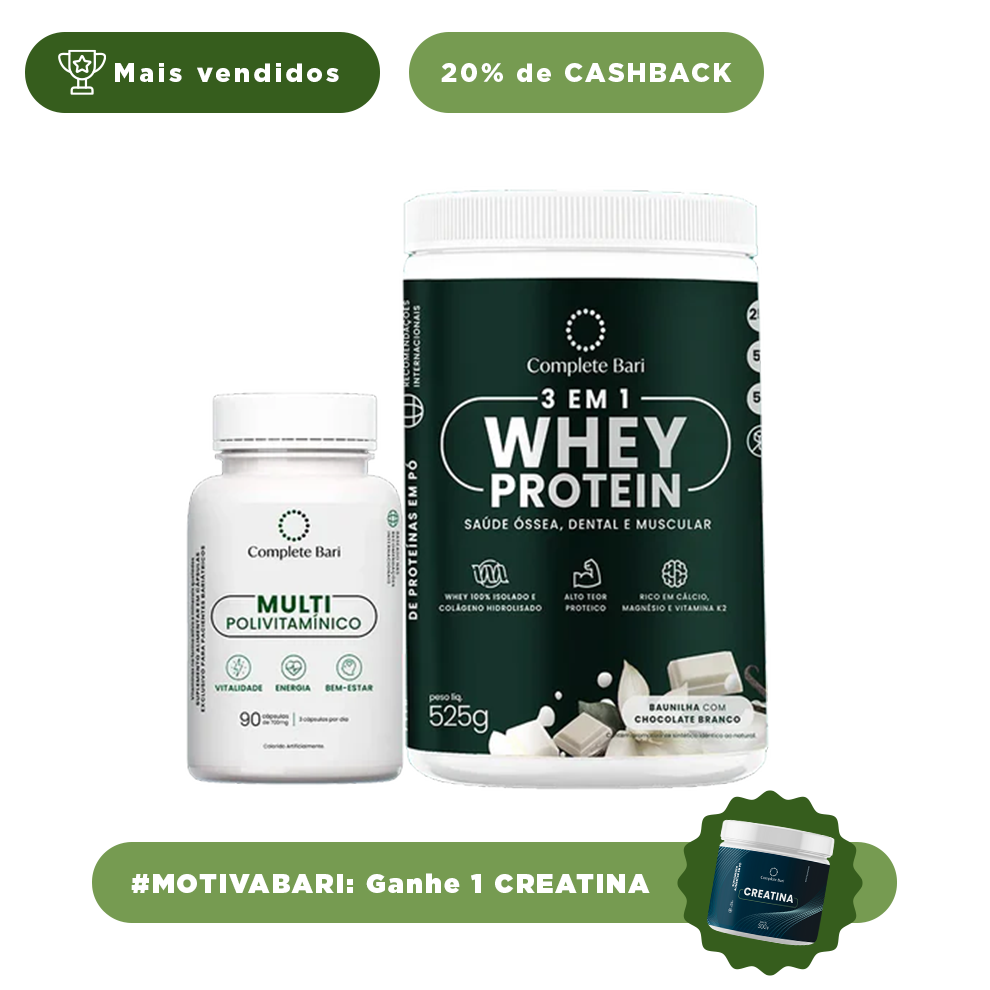 Kit 1 Multi + 1 Whey Isolado Baunilha com Chocolate Complete Bari