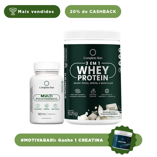 Kit 1 Multi + 1 Whey Isolado Baunilha com Chocolate Complete Bari