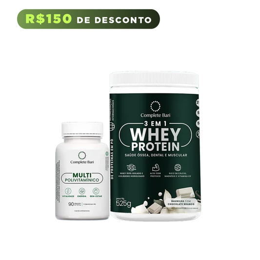 Kit Primeira Compra -  1 Multi + 1 Whey Isolado Baunilha com Chocolate