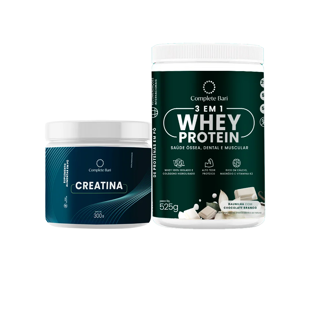 Kit Whey Protein Baunilha com Chocolate Branco + Creatina