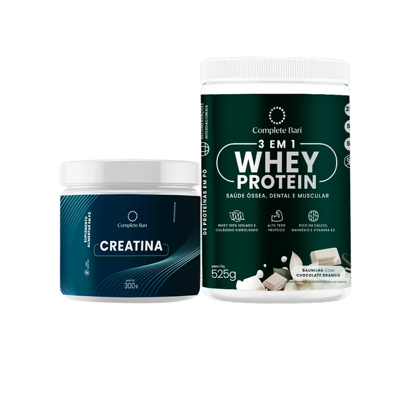 Kit Whey Protein Baunilha com Chocolate Branco + Creatina