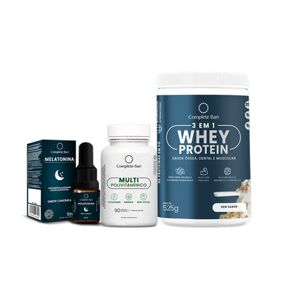 Kit 1 Multi + 1 Whey Isolado Neutro + 1 Melatonina Complete Bari