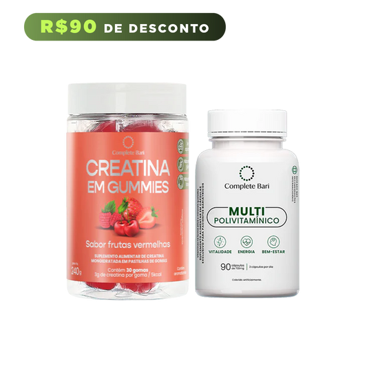 Kit Creatina em Gummies Frutas Vermelhas  + 1 Multivitamínico