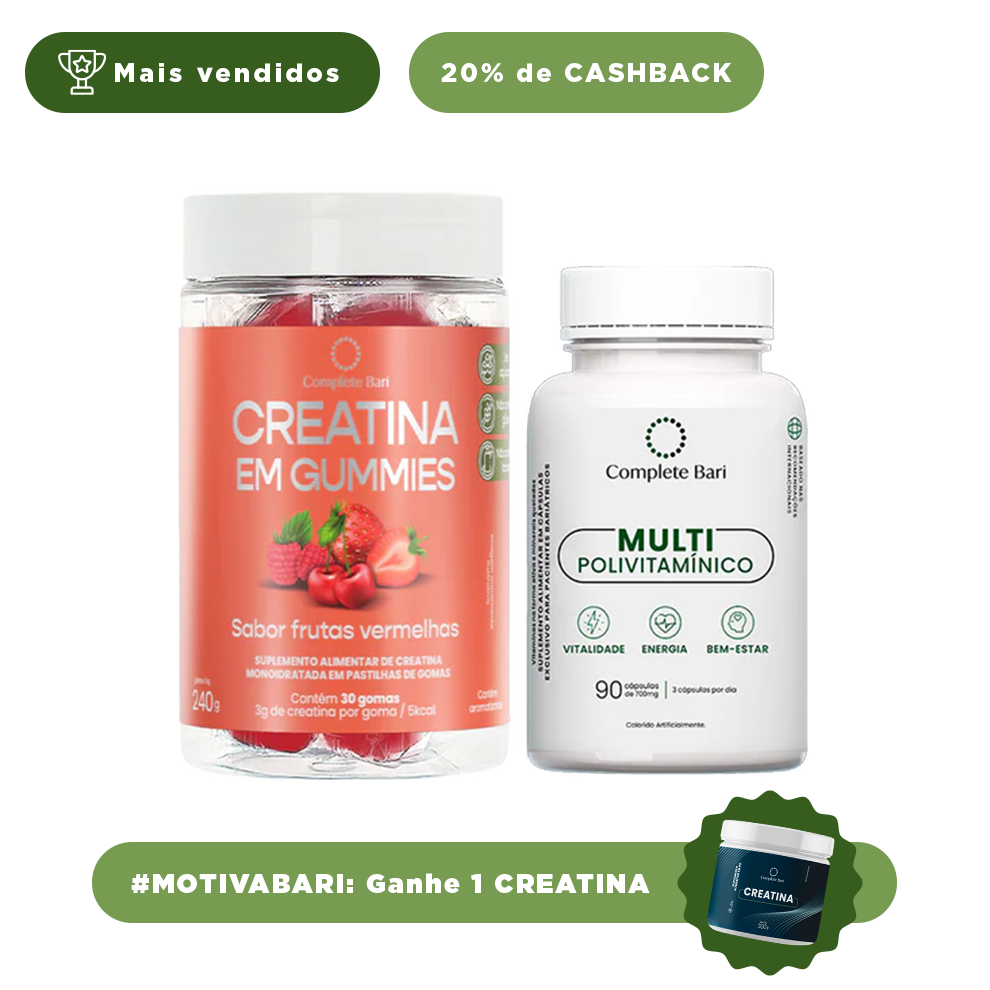 Kit Creatina em Gummies Frutas Vermelhas  + 1 Multivitamínico