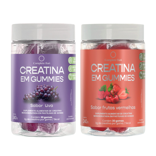Kit 1 Creatina em Gummies Uva + Kit 1 Creatina em Gummies Frutas Vermelhas