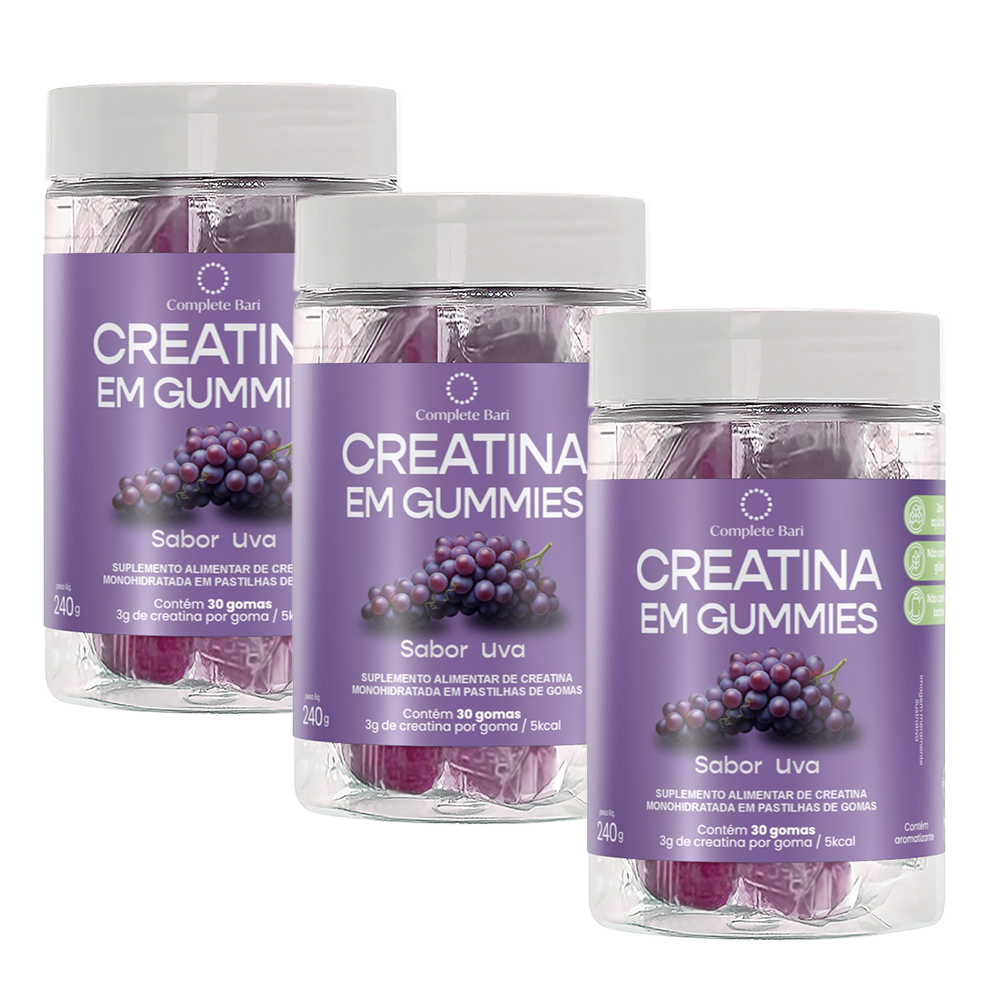 Kit 3 Creatina em Gummies Uva