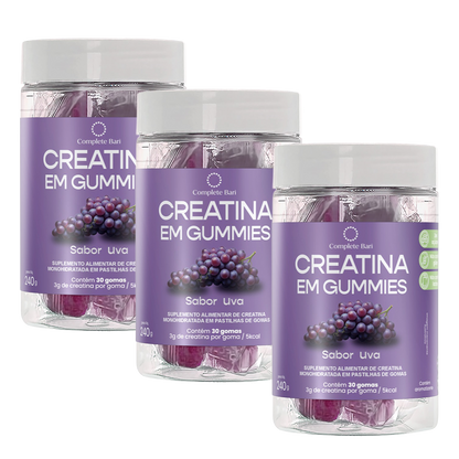Kit 3 Creatina em Gummies Uva