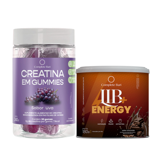 Kit 1 Creatina em Gummies Uva + 1 Lib Energy