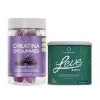Kit Creatina em Gummies Uva + Leve Neutro - Ação 3 em 1