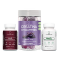 Kit Creatina em Gummies Uva + Multivitamínico + Polivitamínico Cabelo e Unhas