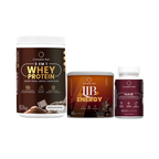 Kit 1 Polivitaminico Cabelos e Unhas + 1 Whey Chocolate Belga + 1 Lib Energy