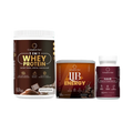 Kit 1 Polivitaminico Cabelos e Unhas + 1 Whey Chocolate Belga + 1 Lib Energy