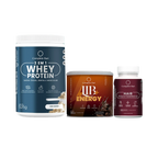 Kit 1 Polivitaminico Cabelos e Unhas + 1 Whey Neutro + 1 Lib Energy