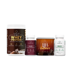 Kit Multivitamínico + Polivitamínico Cabelos e Unhas + Whey Protein Chocolate Belga + Lib Energy Chocolate