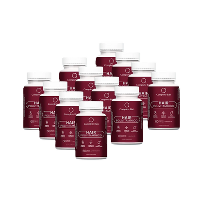 Kit 12 Polivitaminico Cabelos e Unhas Complete Bari - Vitamina para 12 meses