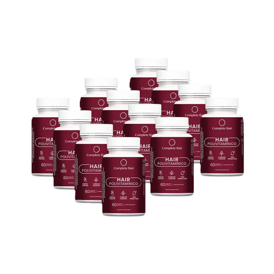 Kit 12 Polivitaminico Cabelos e Unhas Complete Bari - Vitamina para 12 meses