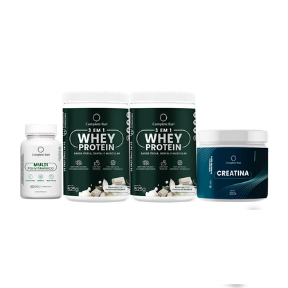Kit 1 Multi + 2 Whey Isolado Baunilha com Chocolate + 1 Creatina Complete Bari