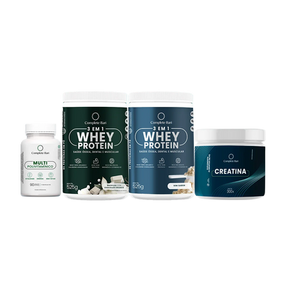 Kit 1 Multi + 1 Whey Isolado Baunilha com Chocolate  + 1 Whey Isolado Neutro + 1 Creatina Complete Bari
