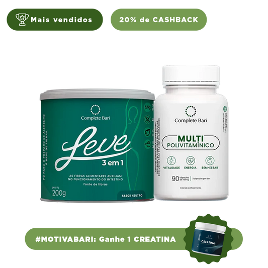 Kit 1 LEVE 3 em 1® Contra Reganho de Peso + 1 Multivitamínico Complete Bari