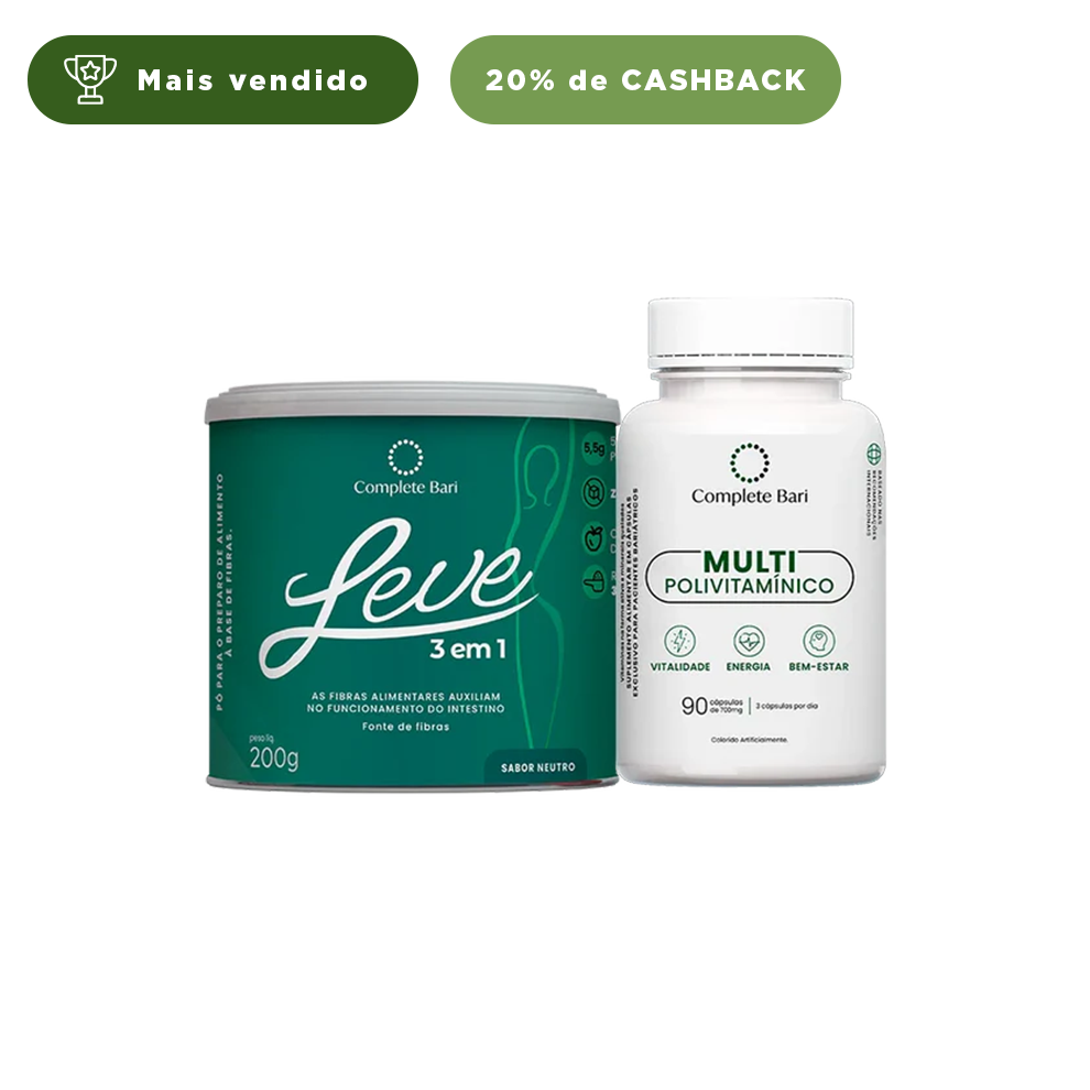 Kit 1 LEVE 3 em 1® Contra Reganho de Peso + 1 Multivitamínico Complete Bari