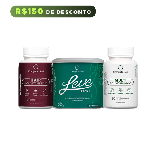 Kit Primeira Compra - 1 LEVE 3 em 1® + 1 Multivitamínico + 1 Polivitaminico