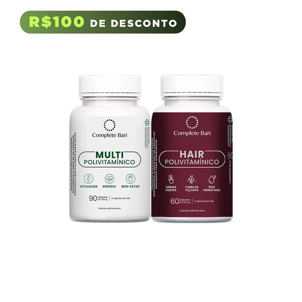 Kit Primeira Compra - 1 Multivitamínico + 1 Polivitaminico Cabelos e Unhas