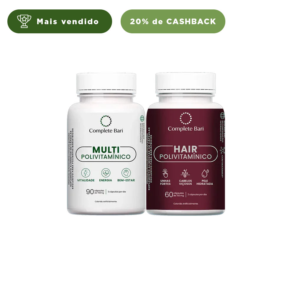 Kit 1 Multi + 1 Polivitaminico Cabelos e Unhas Complete Bari