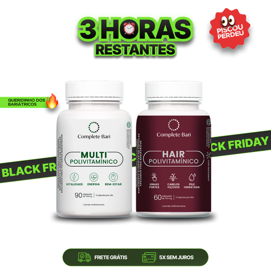 Kit 1 Multi + 1 Polivitaminico Cabelos e Unhas Complete Bari