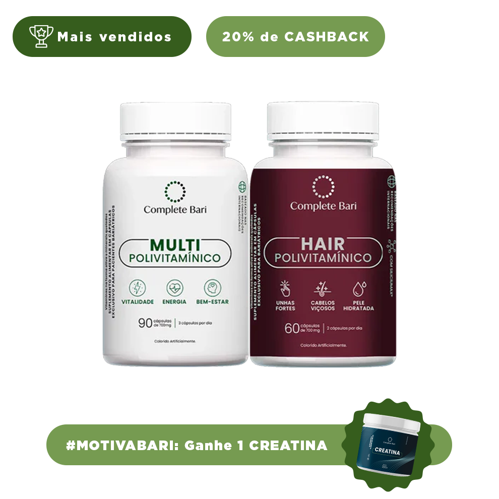 Kit 1 Multi + 1 Polivitaminico Cabelos e Unhas Complete Bari