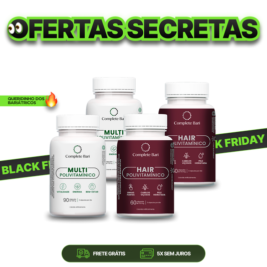 Kit 2 Multi + 2 Polivitaminico Cabelos e Unhas Complete Bari - Vitamina para 2 meses
