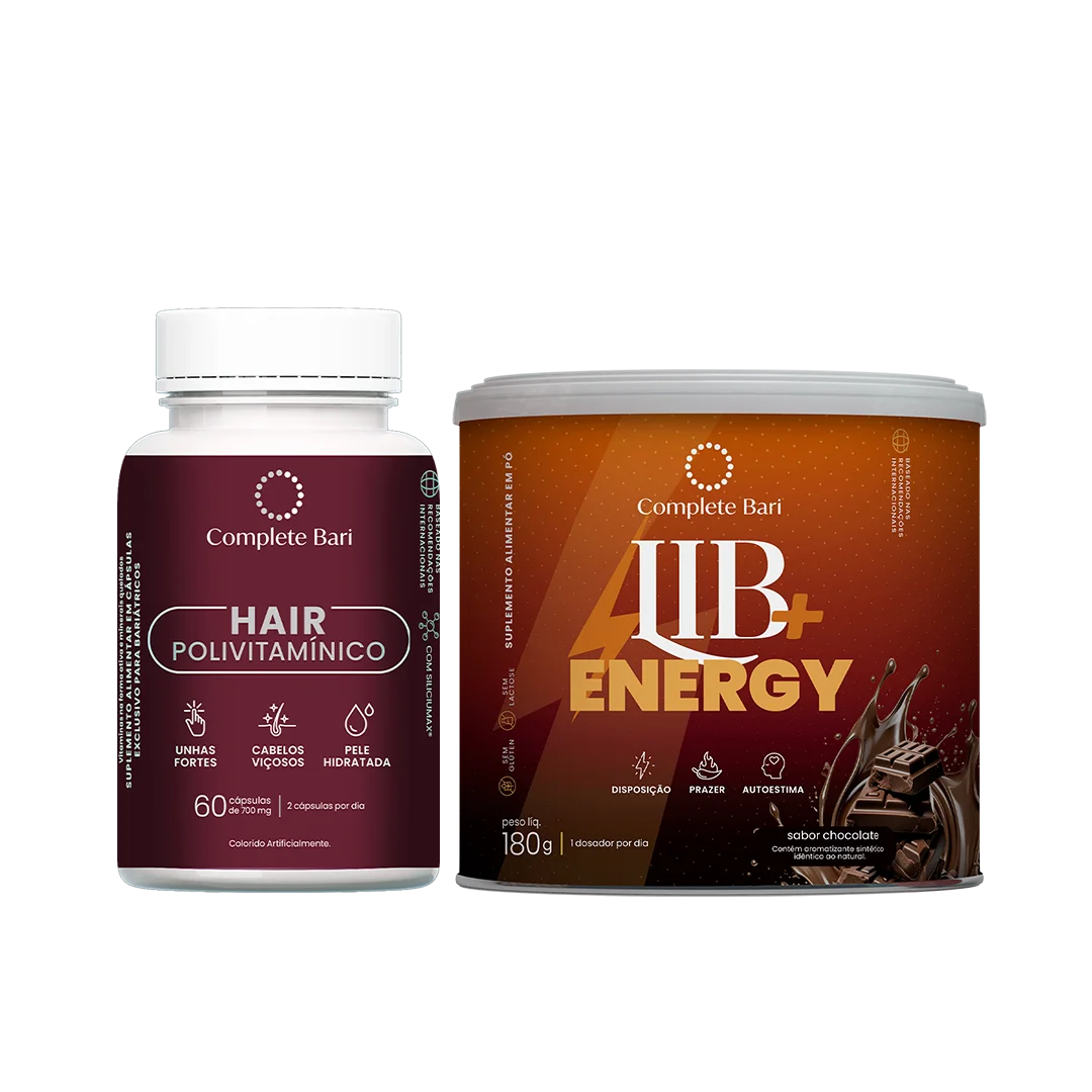 Kit 1 Polivitaminico Cabelos e Unhas + 1 Lib Energy Complete Bari