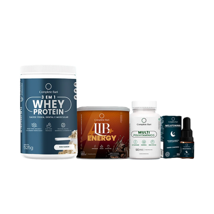 Kit 1 Multi + 1 Whey Isolado Neutro + 1 Lib Energy + 1 Melatonina Complete Bari