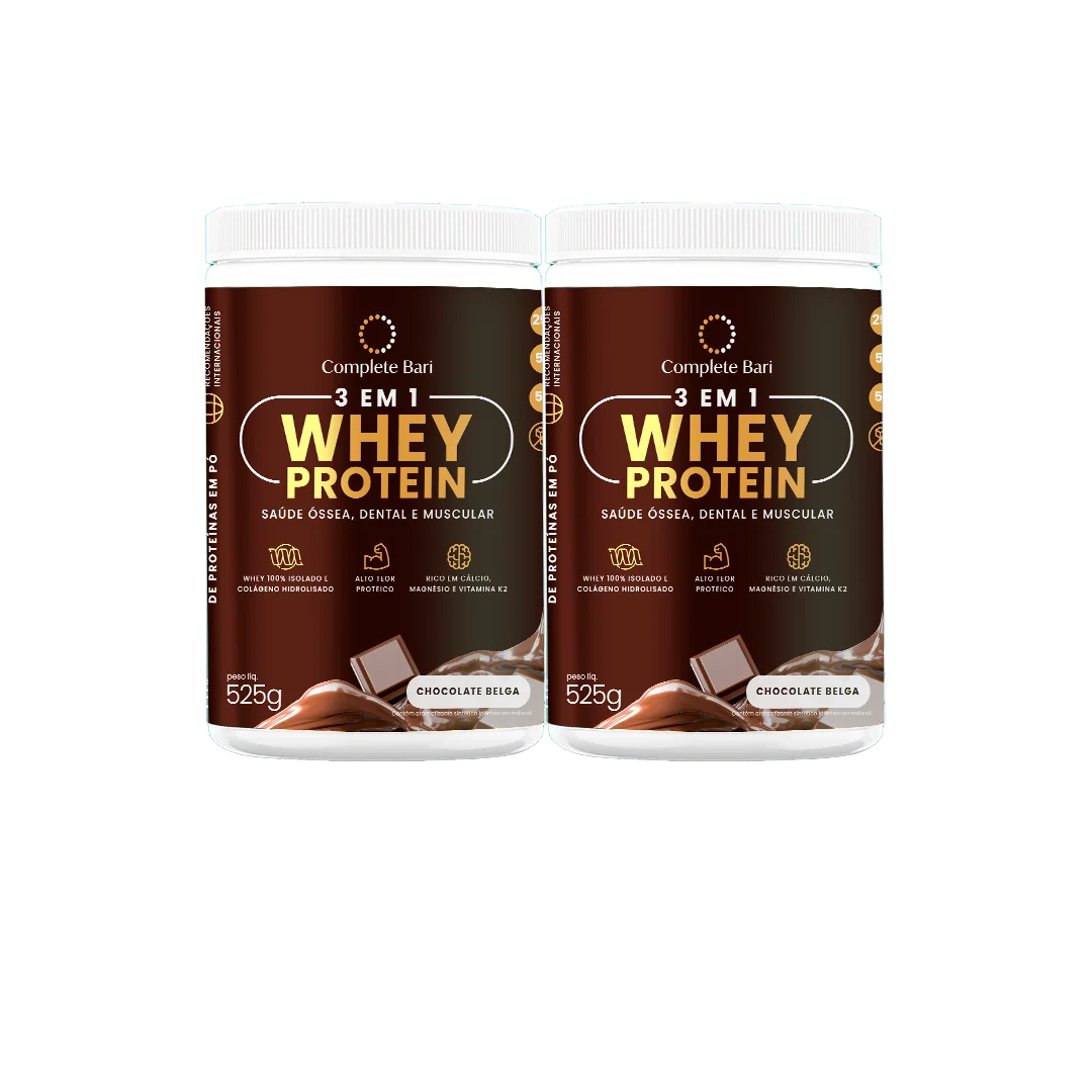 Kit 2 Whey Isolado Chocolate Belga Complete Bari