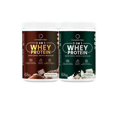 Kit 1 Whey Isolado Chocolate Belga + 1 Whey Isolado Baunilha com Chocolate Complete Bari